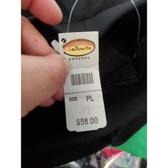 Talbots Petites Womens Sz L Pull On Elastic Waistband Ankle Pants Black Pocket - Picture 15 of 15